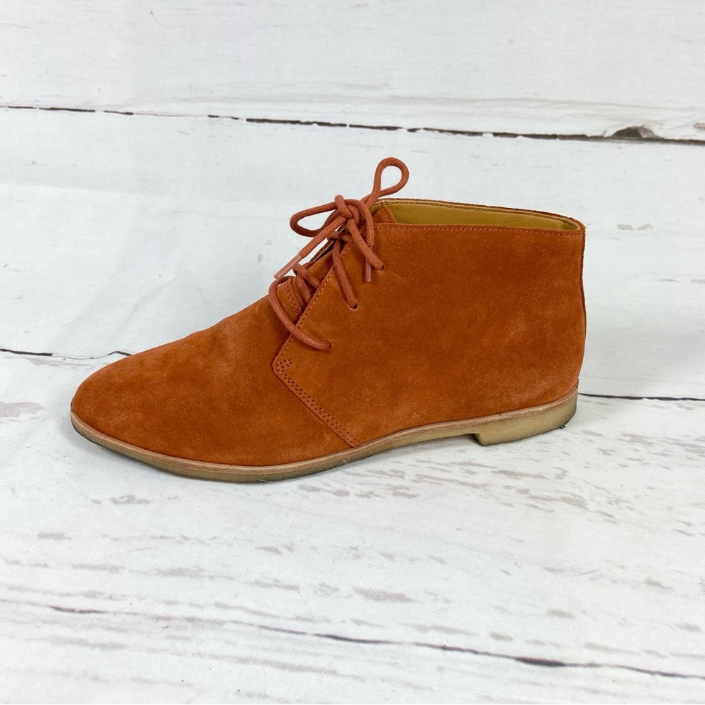 Clarks Shoes Women’s 8.5M Rust Ankle Boots Suede Lace Up Phenia Desert.
